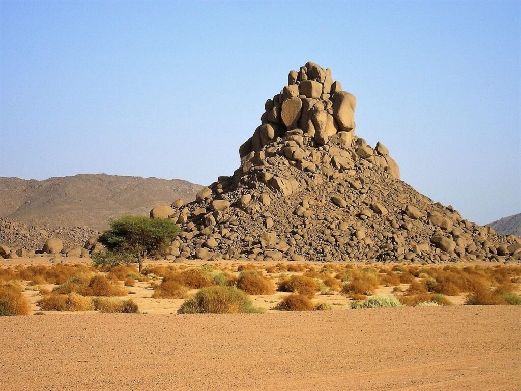 algeria, desert, cairn, nature, mountain